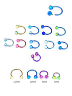 ASTM F136 Titanium Aurora Jelly Opal Circular Barbell - Internally Threaded Septum &Cartilage& Lip Ring