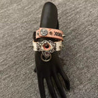 2-in-1 Pink Leather Poker Choker & Wrap Bracelet - Card Suits Charms (Heart, Spade, Diamond) - Queen of Hearts Aesthetic
