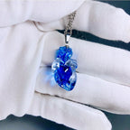 "Frozen Soul" Translucent Blue Heart Necklace - Ice Resin Pendant