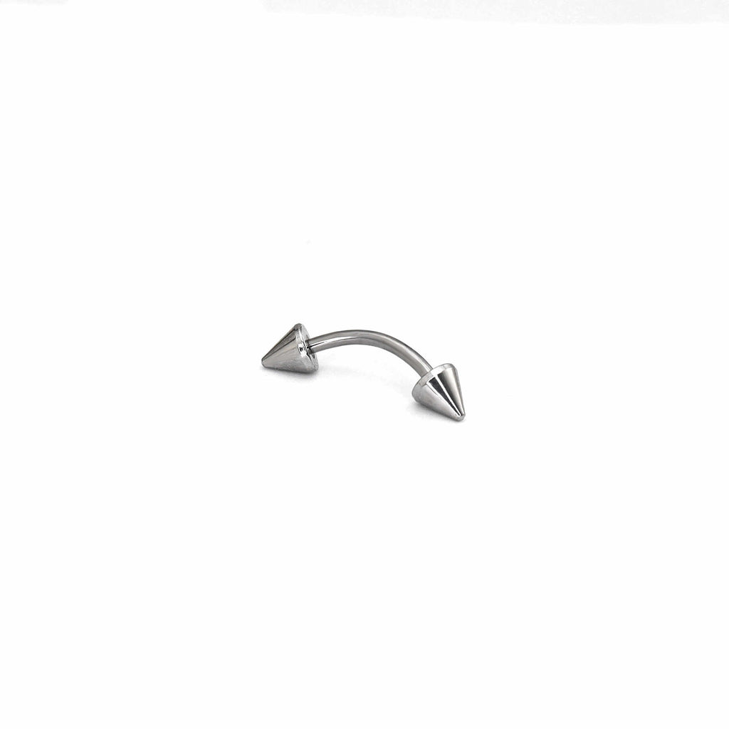 2Pcs Surgical Steel Curved Barbell | Spike & Ball Eyebrow Ring, Rook & Lip Piercing Jewelry