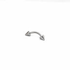 2Pcs Surgical Steel Curved Barbell | Spike & Ball Eyebrow Ring, Rook & Lip Piercing Jewelry