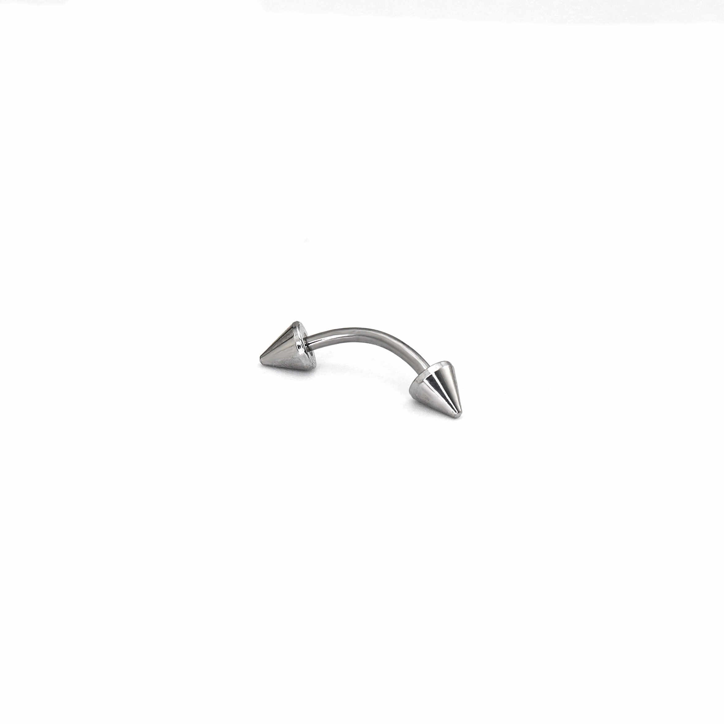 2Pcs Surgical Steel Curved Barbell | Spike & Ball Eyebrow Ring, Rook & Lip Piercing Jewelry