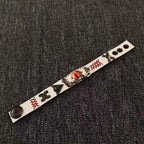 White Leather Stitched Evil Eye Bracelet - Medical Horror Aesthetic Cuff - Voodoo Doll Style Wristband