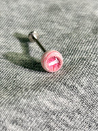 Titanium Horizontal Slit Eyeball Piercing Stud | Goat Eye Labret