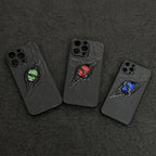 "Dark Awakening" Single Dragon Eye 3D Phone Case | Handmade Black Texture Demon Cover