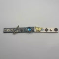 Gothic Mystic Eye Leather Bracelet - Dragon, Snake & Moth Series - Spiked Fantasy Wristband Cuff