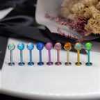 ASTM F136 Titanium Sparkling Jelly 5mm Opal Labret Stud - Cartilage & Lip Piercing
