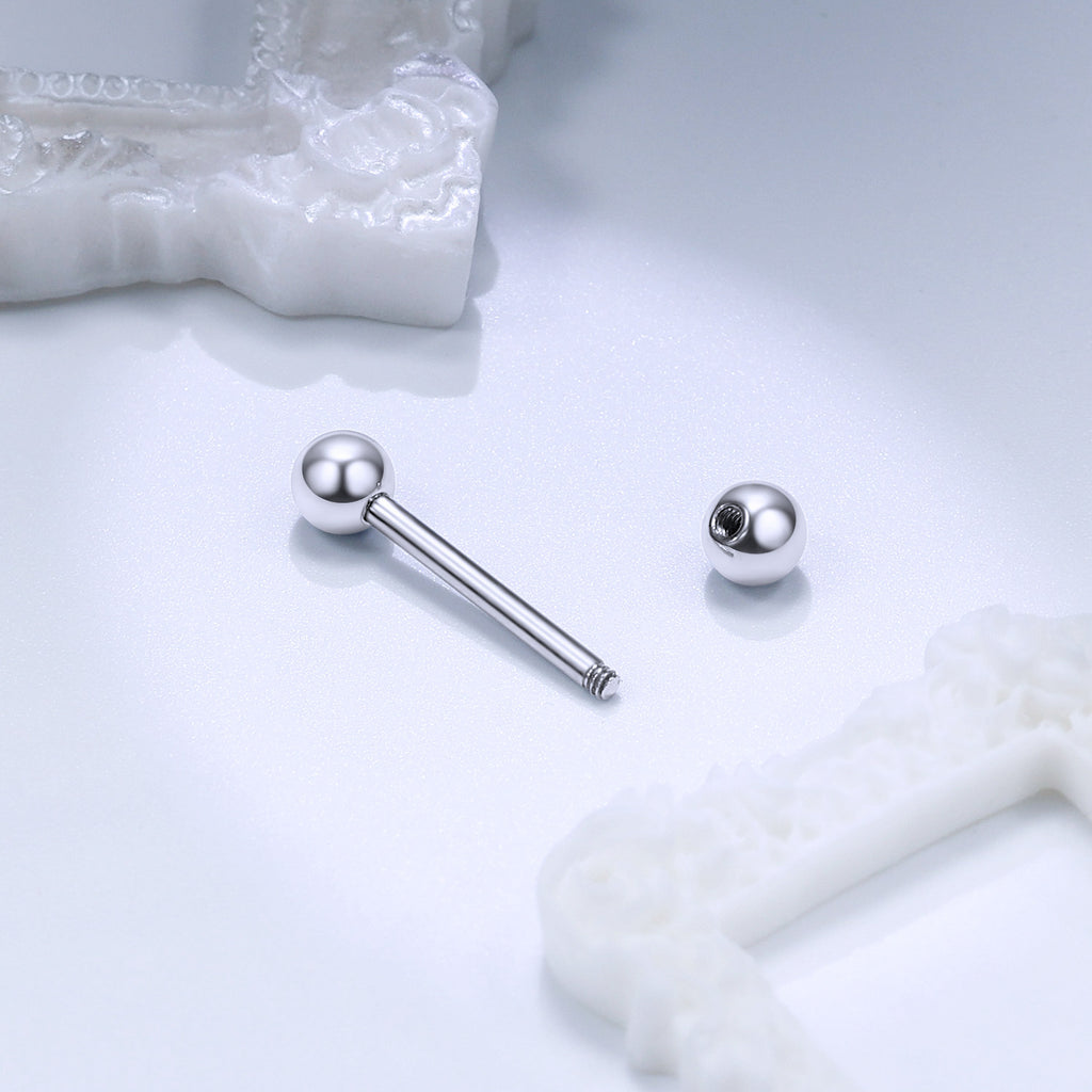 Hypoallergenic Titanium Barbell - For Tongue, Nipple & Ear Piercings