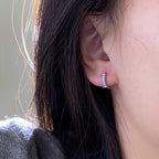 ASTM F136 Titanium Rainbow CZ Septum Clicker - Chunky Icy Cartilage Hoop