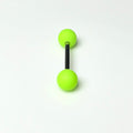 14G Neon Green Frosted Acrylic Tongue Ring | Surgical Steel Barbell | Edgy Cyber Y2K Piercing