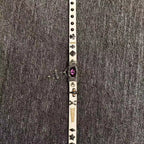 2-in-1 Gothic White Leather Choker & Wrap Bracelet - Purple Dragon Eye Cross Necklace - Convertible Punk Jewelry