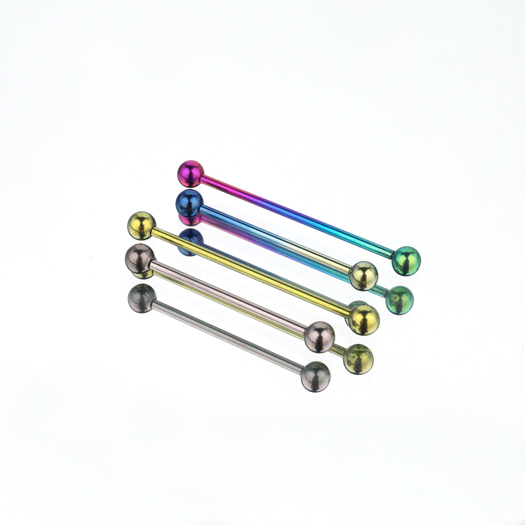 Titanium High Polish Industrial Barbell | Internal Threaded Straight Piercing