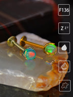 F136 Titanium Jelly 5mm Opal Internally Threaded Stud for Lip, Helix, Tragus & Cartilage