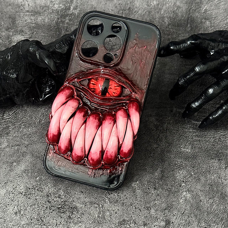 "The Devourer" 3D Big Mouth Monster Phone Case | Realistic Teeth & Cyclops Eye Art