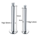 16G 18G Titanium Externally Threaded Replacement Bar | Flat Back Labret Post for Lip & Cartilage