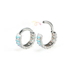 ASTM F136 Titanium Rainbow CZ Septum Clicker - Chunky Icy Cartilage Hoop