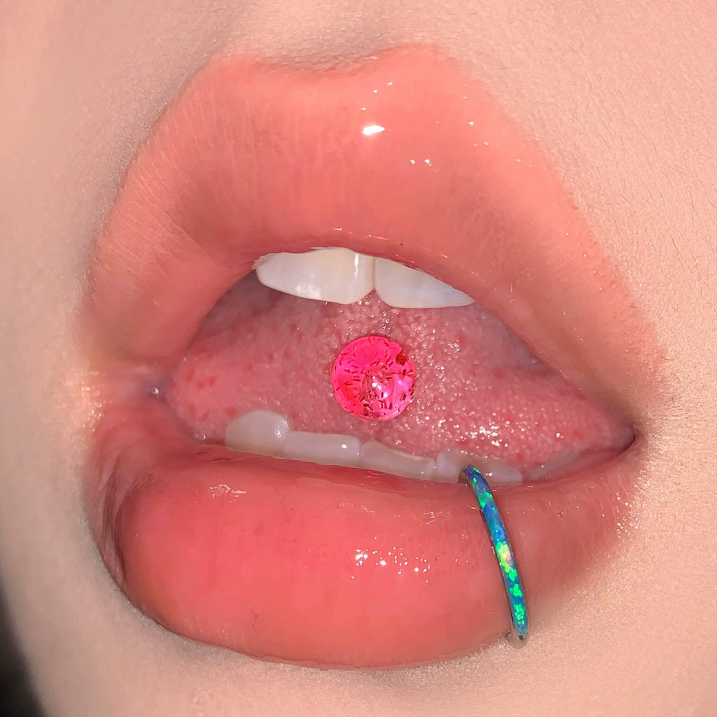 Cyber Y2K Faux Tongue Ring - Sweet & Edgy Acrylic Barbell