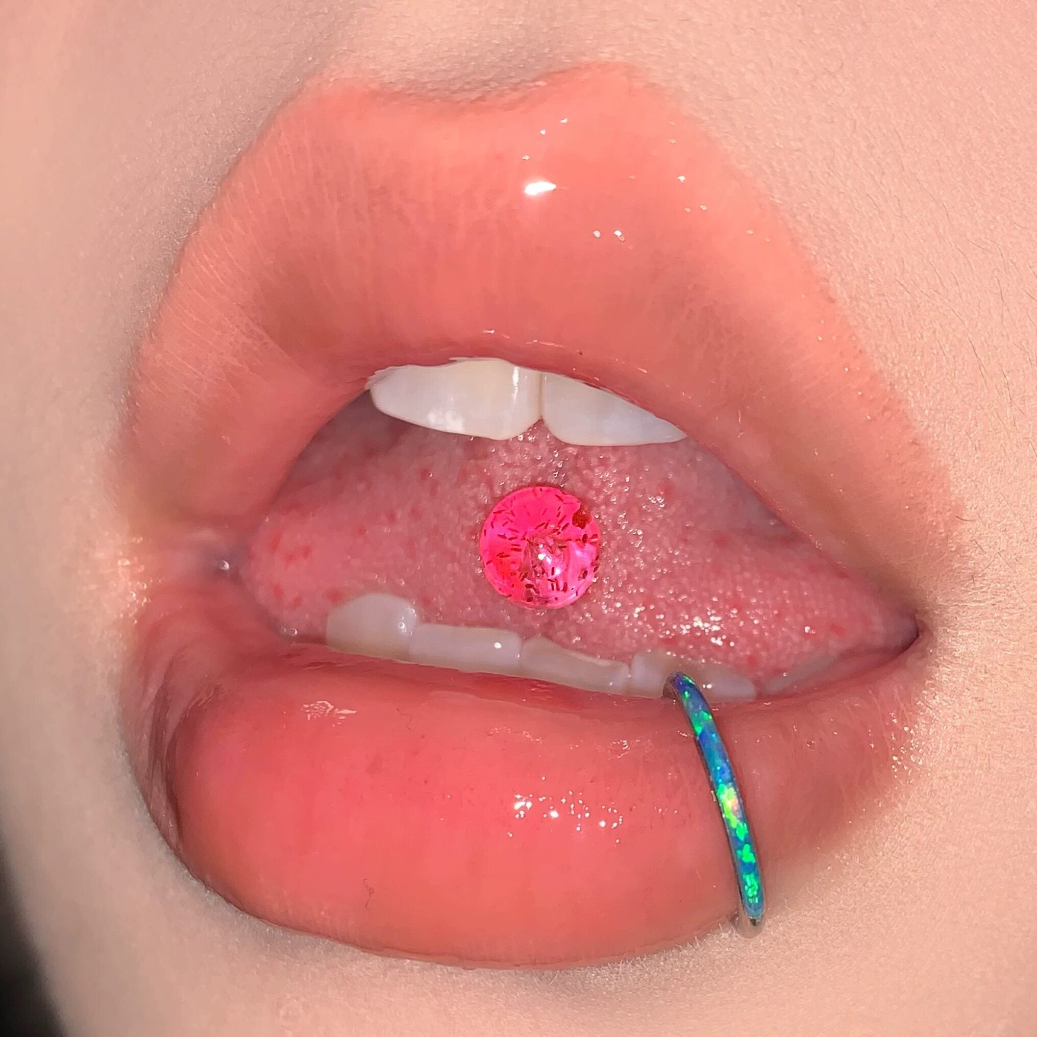 Cyber Y2K Faux Tongue Ring - Sweet & Edgy Acrylic Barbell