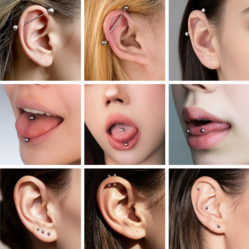 Hypoallergenic Titanium Barbell - For Tongue, Nipple & Ear Piercings