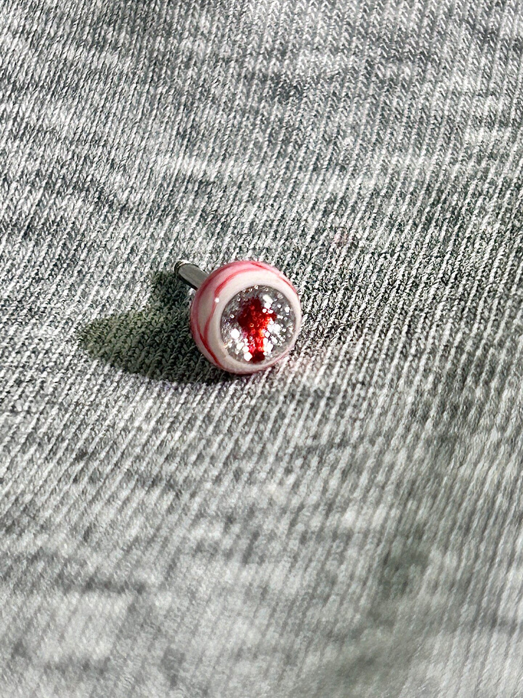 Titanium Glitter Core Eyeball Piercing Stud | Vampire Goth Jewelry