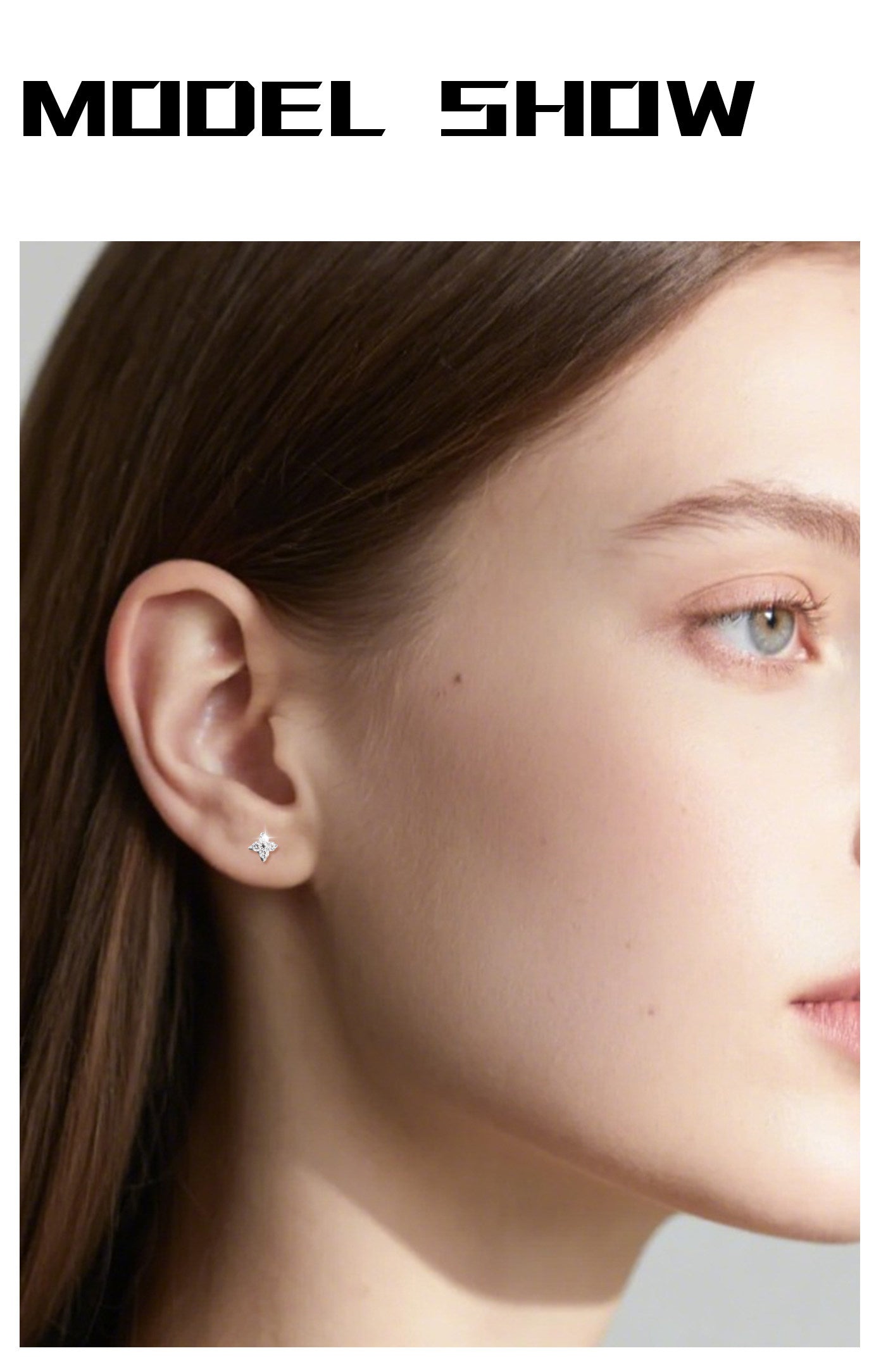 F136 Titanium Four Leaf Clover Opal Internally Threaded Flat Back Studs