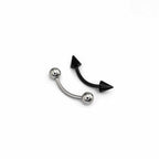 2Pcs Surgical Steel Curved Barbell | Spike & Ball Eyebrow Ring, Rook & Lip Piercing Jewelry