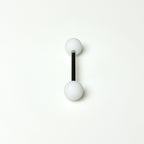 14G Neon Green Frosted Acrylic Tongue Ring | Surgical Steel Barbell | Edgy Cyber Y2K Piercing