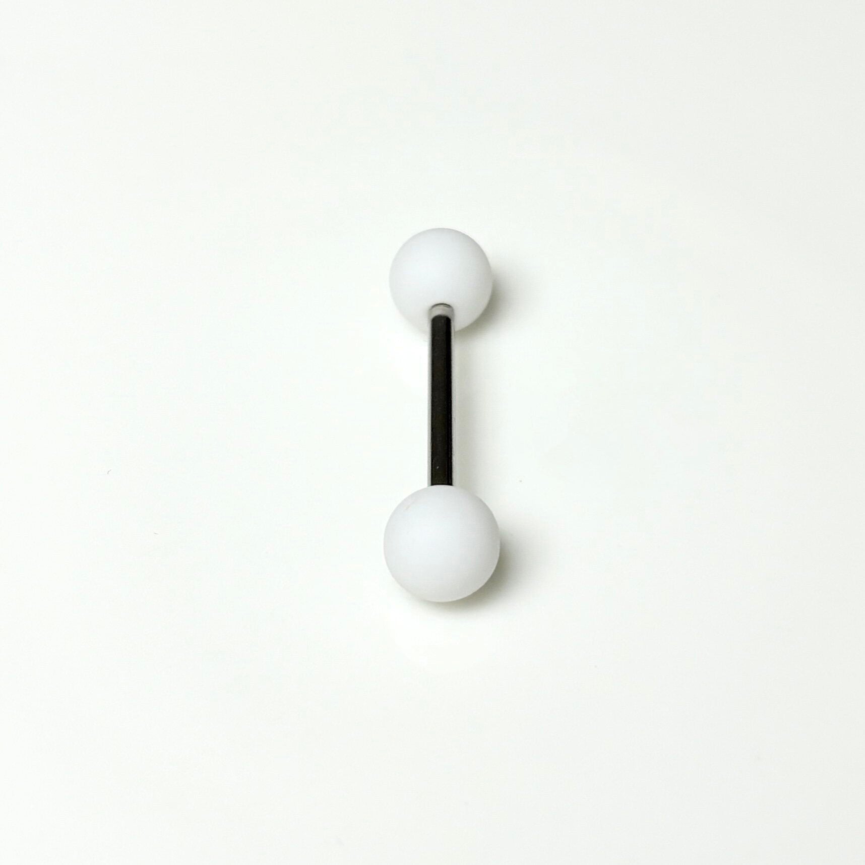14G Neon Green Frosted Acrylic Tongue Ring | Surgical Steel Barbell | Edgy Cyber Y2K Piercing