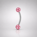ASTM F136 Titanium Full CZ Curved Barbell | Eyebrow & Rook
