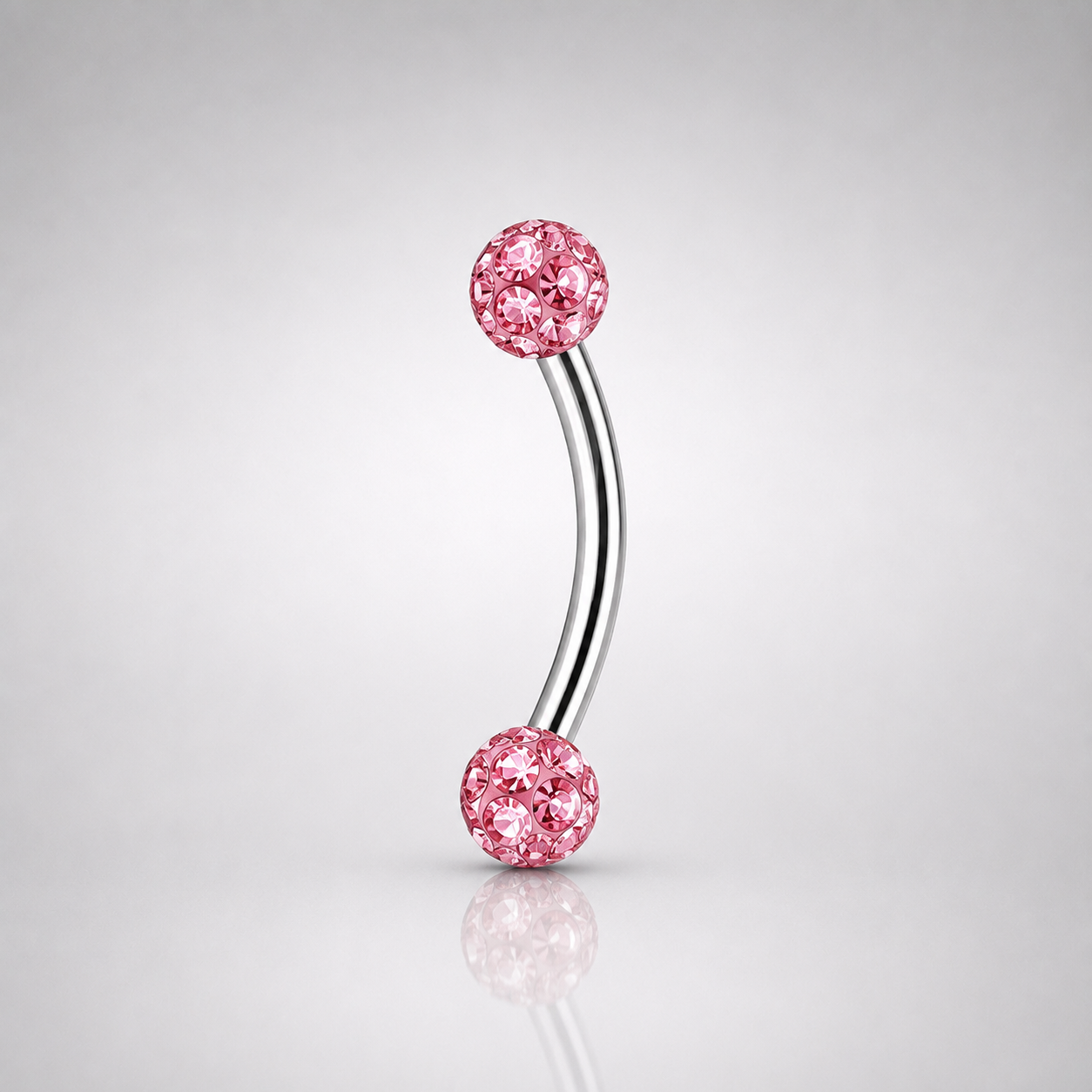 ASTM F136 Titanium Full CZ Curved Barbell | Eyebrow & Rook