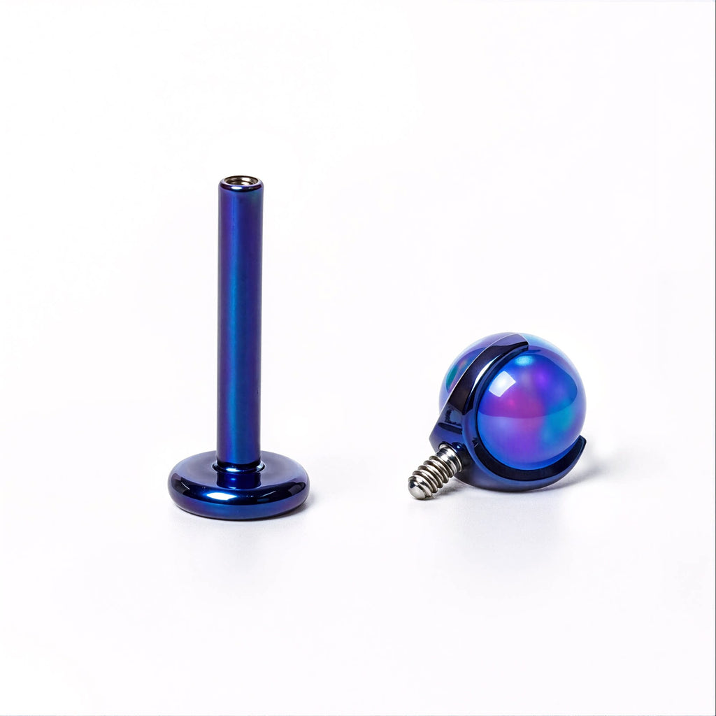 ASTM F136 Titanium Sparkling Jelly 5mm Opal Labret Stud - Cartilage & Lip Piercing