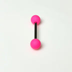 14G Neon Green Frosted Acrylic Tongue Ring | Surgical Steel Barbell | Edgy Cyber Y2K Piercing