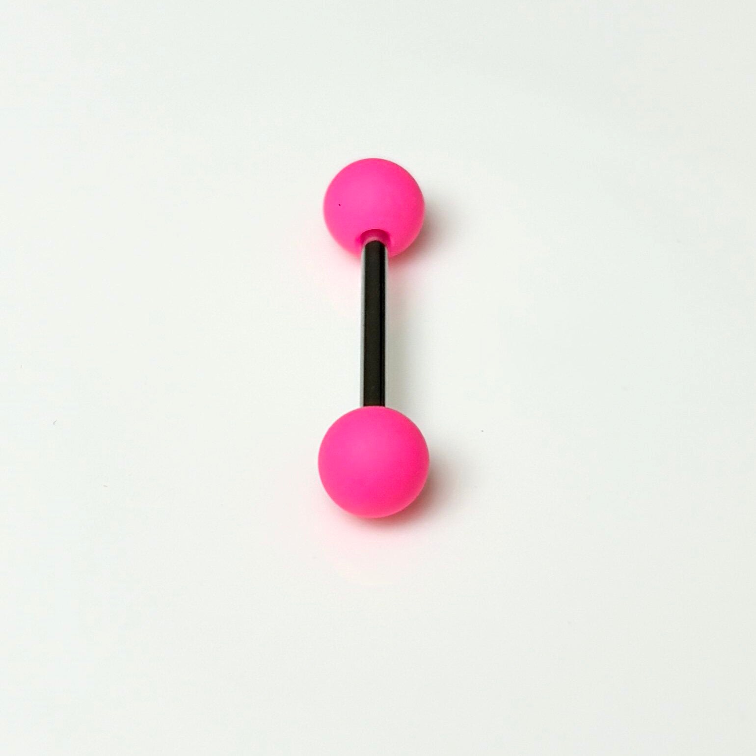 14G Neon Green Frosted Acrylic Tongue Ring | Surgical Steel Barbell | Edgy Cyber Y2K Piercing