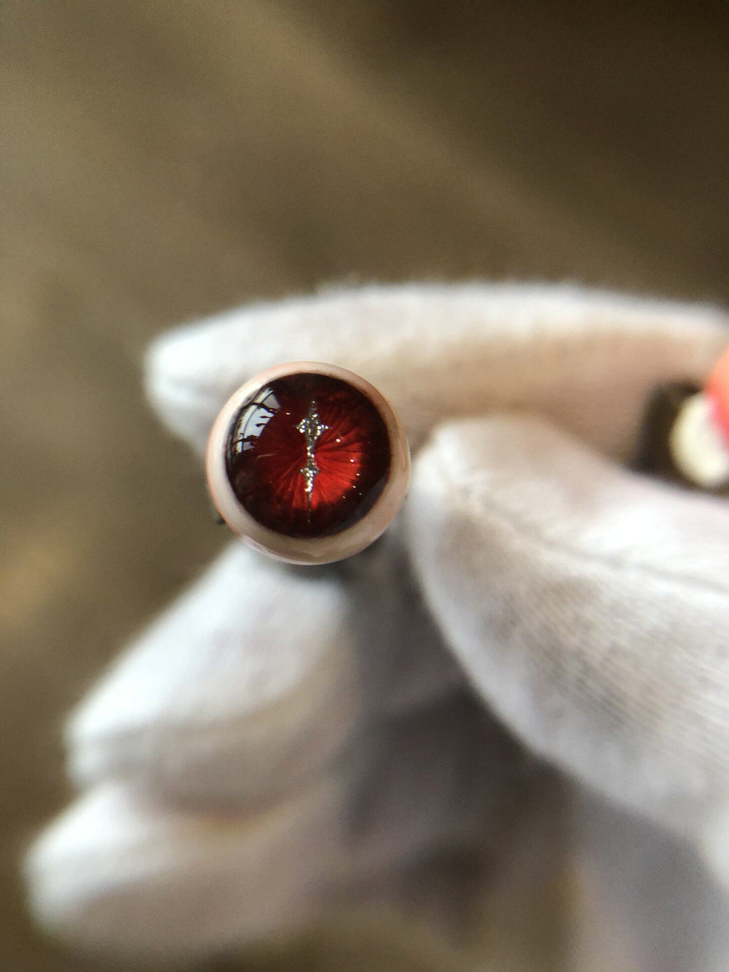 Gaze of the Blood Star | Titanium Crimson Starburst Eyeball Stud