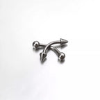 2Pcs Surgical Steel Curved Barbell | Spike & Ball Eyebrow Ring, Rook & Lip Piercing Jewelry