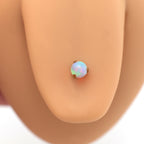 F136 Titanium Nebula Opal Tongue Ring - Internally Threaded Straight Barbell