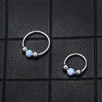 316L Surgical Steel Opal Ball Closure Ring - Septum Nose Ring Cartilage Earring