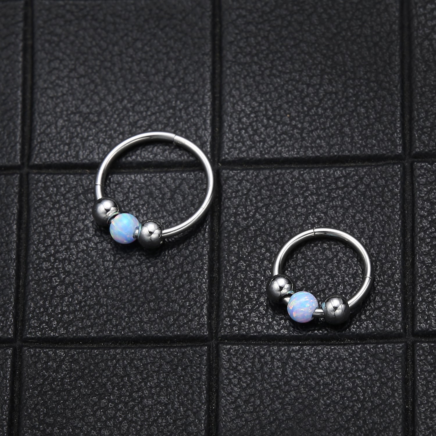 316L Surgical Steel Opal Ball Closure Ring - Septum Nose Ring Cartilage Earring