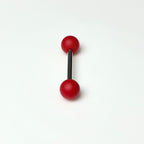 14G Neon Green Frosted Acrylic Tongue Ring | Surgical Steel Barbell | Edgy Cyber Y2K Piercing
