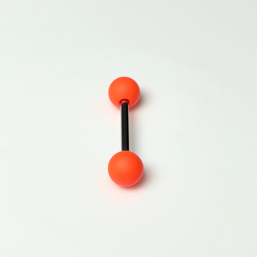 14G Neon Green Frosted Acrylic Tongue Ring | Surgical Steel Barbell | Edgy Cyber Y2K Piercing