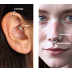 316L Surgical Steel Opal Ball Closure Ring - Septum Nose Ring Cartilage Earring