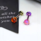 ASTM F136 Titanium Sparkling Jelly 5mm Opal Labret Stud - Cartilage & Lip Piercing