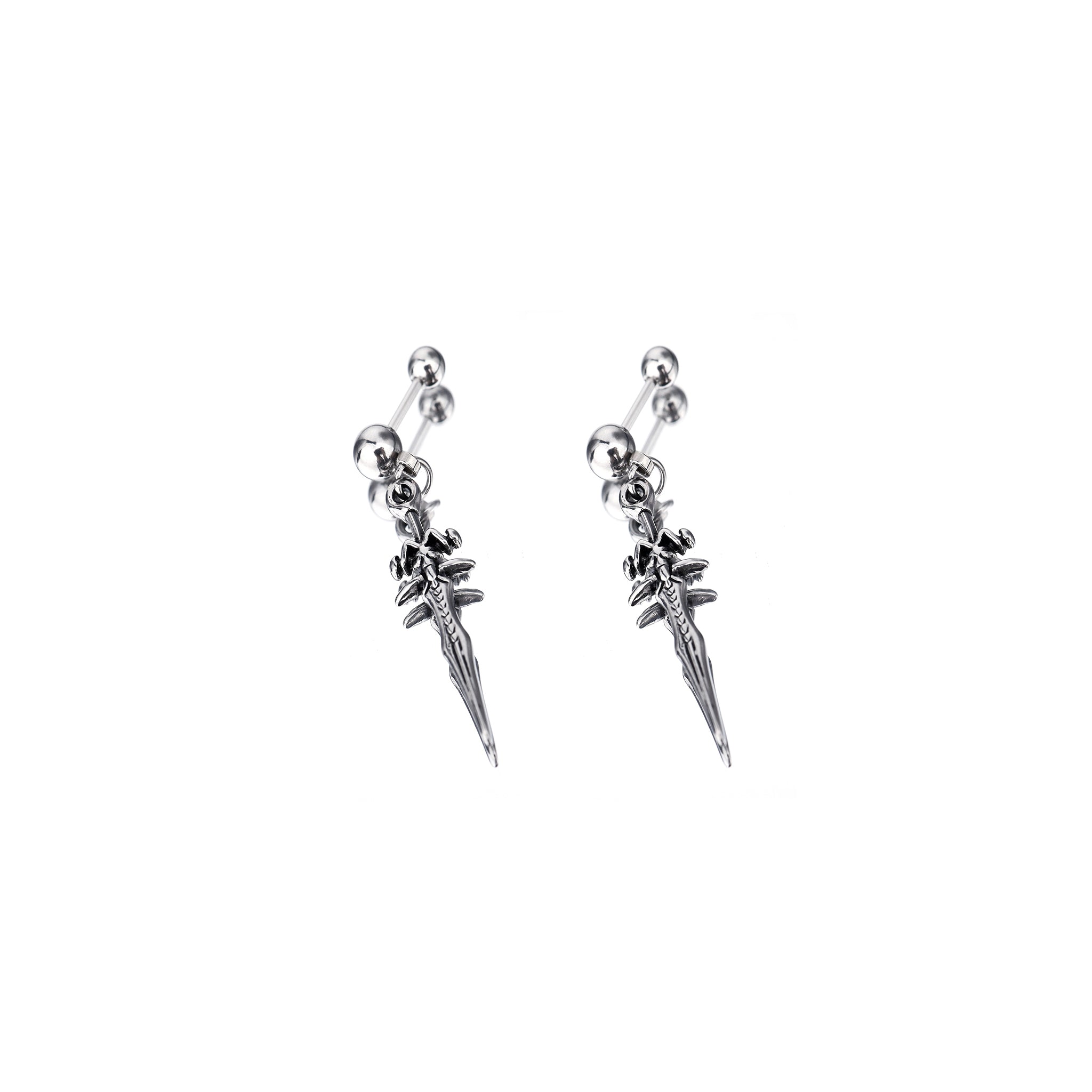 Sliver Dagger Pendant Stainless Steel Ear Studs - Sliver Dagger Pendant Stainless Steel Ear Studs - Set by CRUXJEWELRY