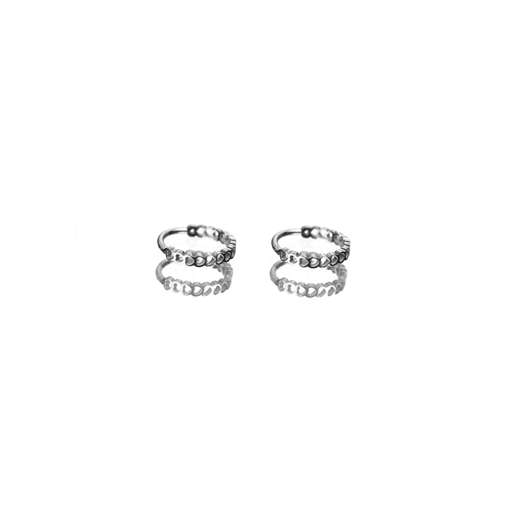 Openwork Heart Stainless Steel Earrings - Openwork Heart Stainless Steel Earrings - Set / 8mm by CRUXJEWELRY