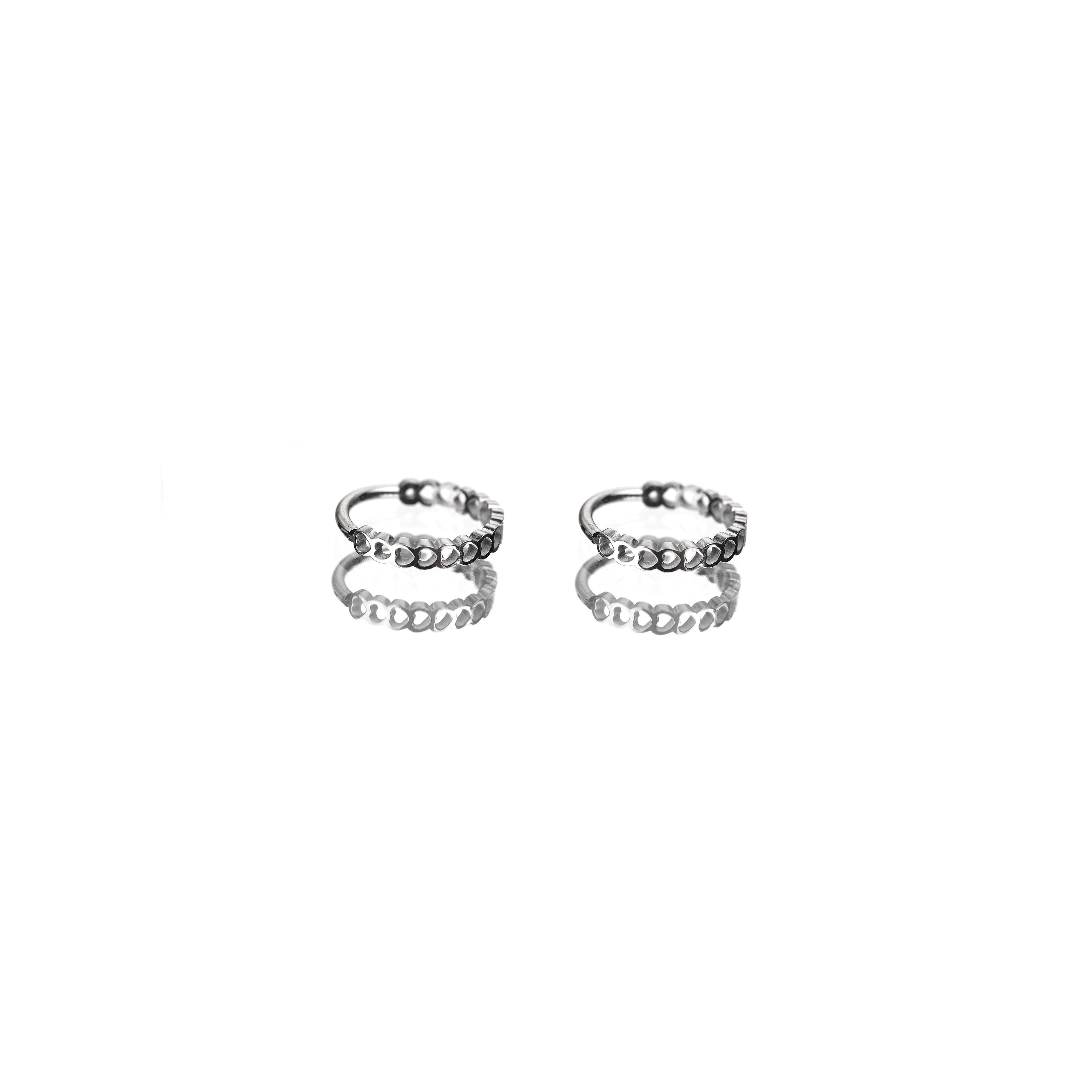 Openwork Heart Stainless Steel Earrings - Openwork Heart Stainless Steel Earrings - Set / 8mm by CRUXJEWELRY