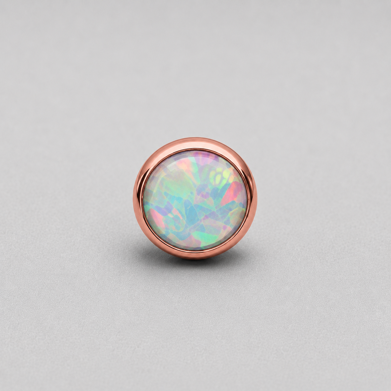 Titanium Fire Opal Bezel Piercing Top