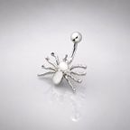 Spider CZ Stainless Steel Belly Ring