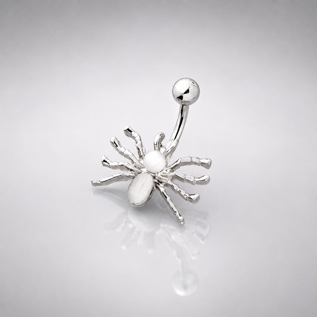 Spider CZ Stainless Steel Belly Ring