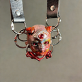 Industrial Grunge "Mutant" Third Eye Doll Choker - Red Wire & Large O-Rings
