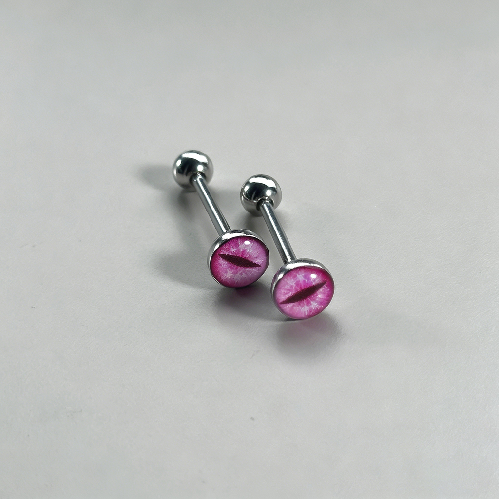 Mystic Demon Eye Titanium Tongue Ring - Internally Threaded